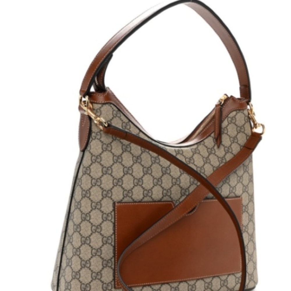 Gucci GG Supreme Beige and Brown Shoulder Bag - Picture 2 of 15